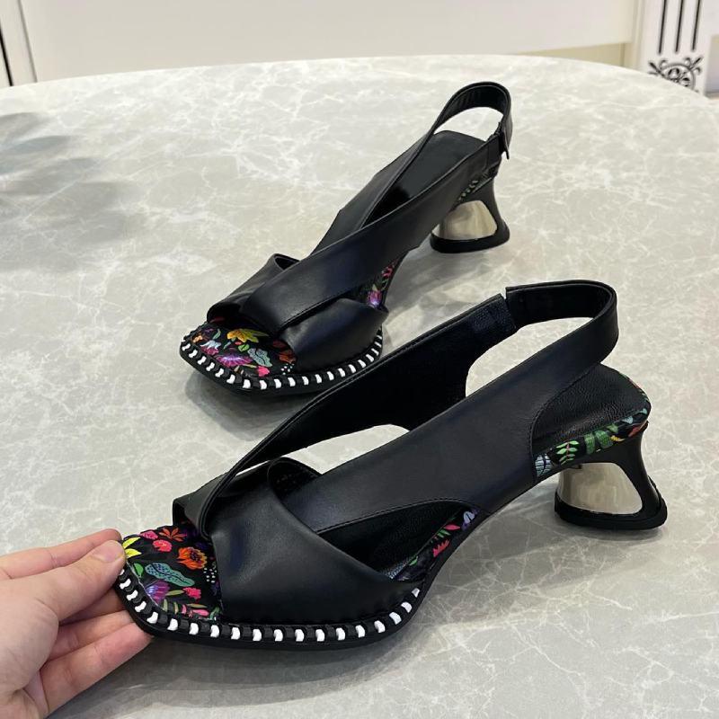 Chunky chic leather casual sandals