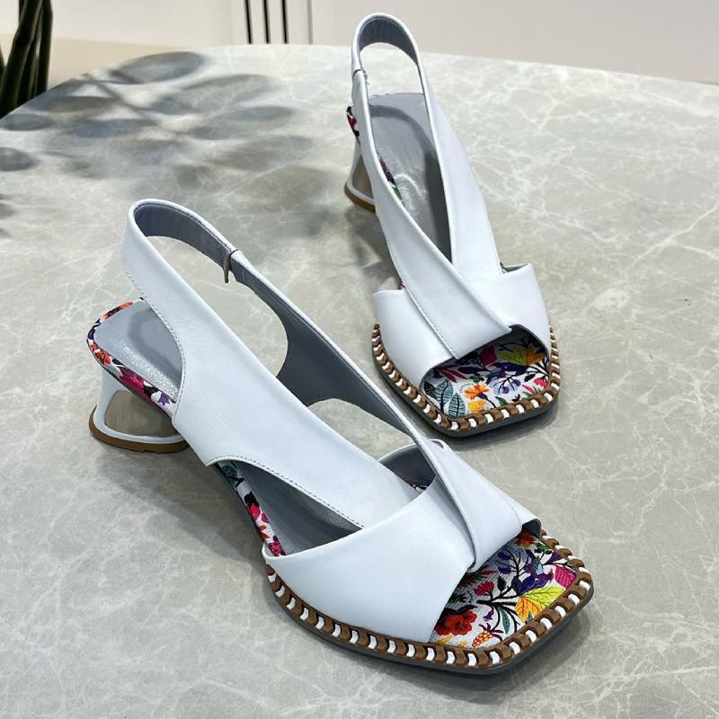 Chunky chic leather casual sandals