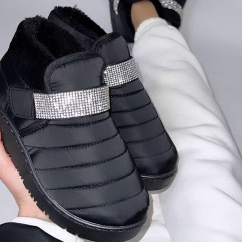 Rhinestone Decorative Velcro Warm Shoes