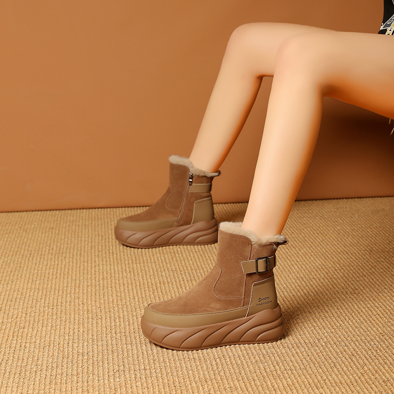 Pure suede leather all-match casual shoes