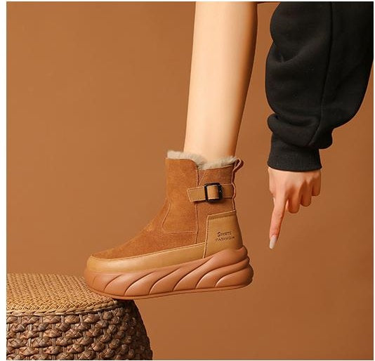 Pure suede leather all-match casual shoes