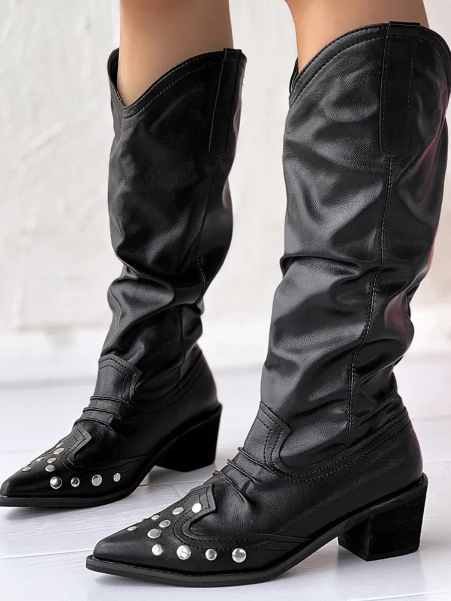 Studded Vintage Western Boots