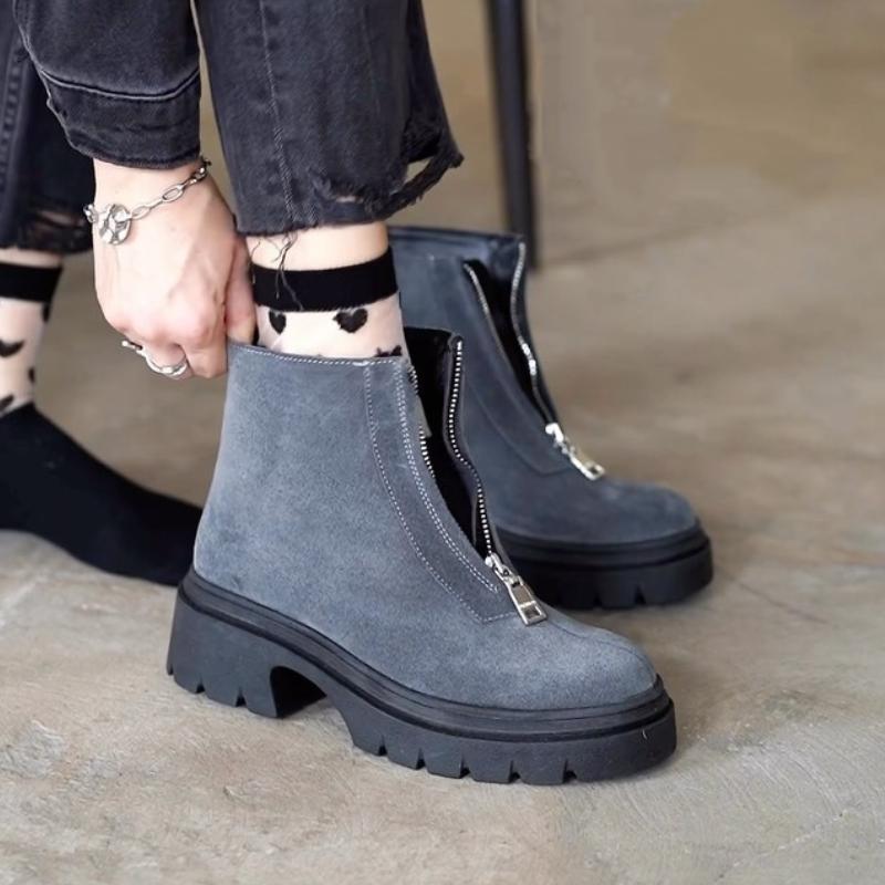 Zip-Front Boots