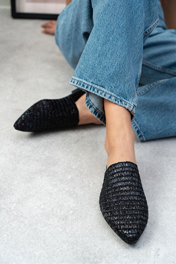 Chic metallic knit casual slippers