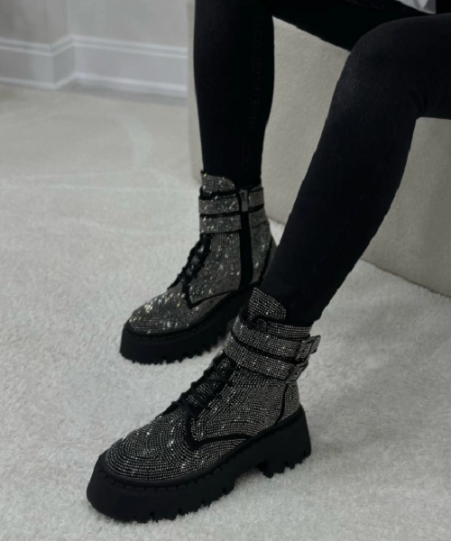(Big Deals💥)Exquisite shiny diamond-encrusted casual boots