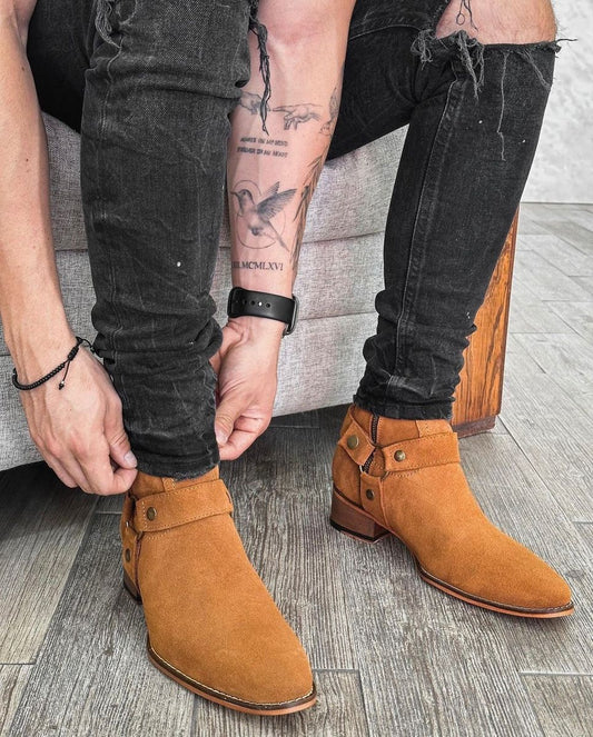Men's leather sling boots