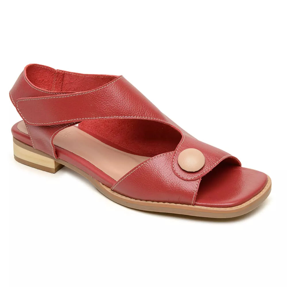 Chic Velcro wide leather sandals