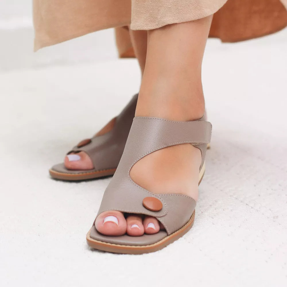 Chic Velcro wide leather sandals