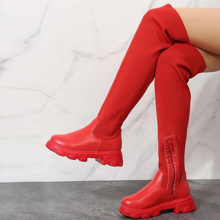 Knitted Thick-soled Over-the-Knee Boots