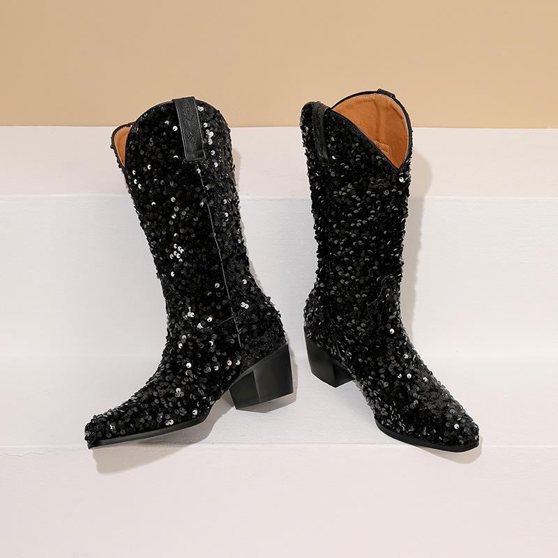 Women's Sequin Cowboy Boots