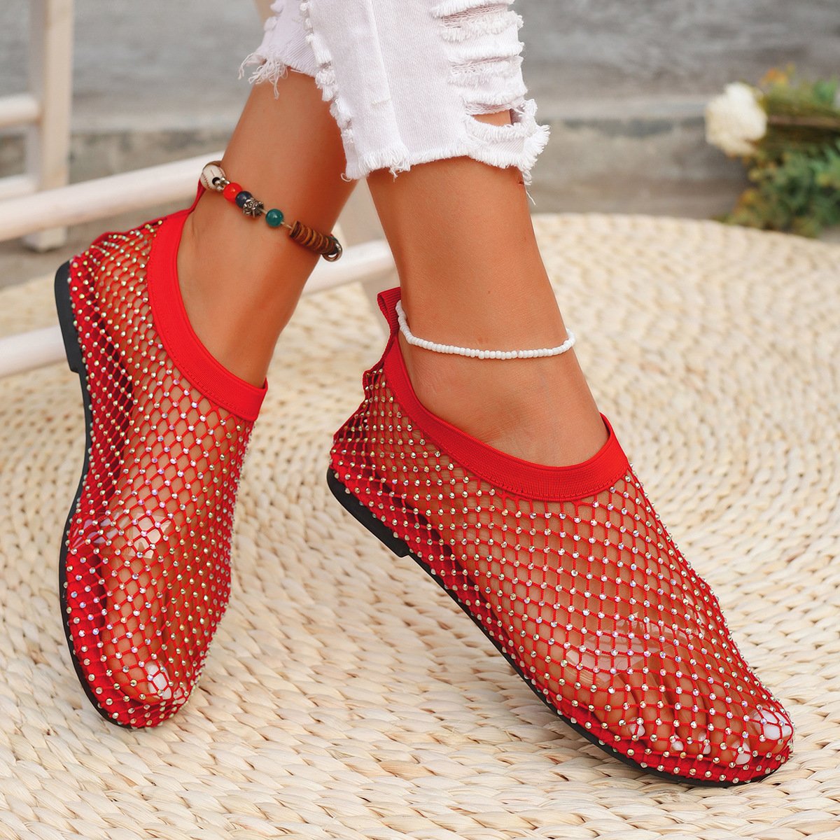 Mesh flat shoes