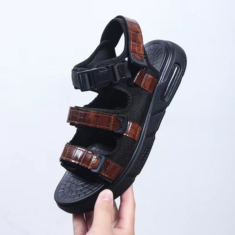 Leather soft sole casual men's sandals