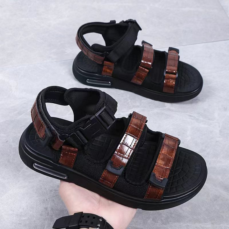 Leather soft sole casual men's sandals