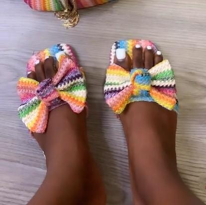 The Straw Bow Slippers