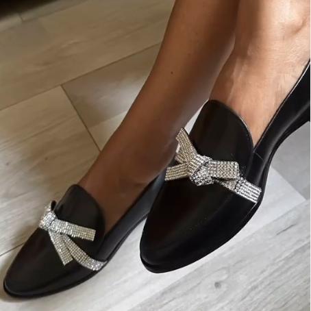 Comfortable Dazzle Bow Loafers