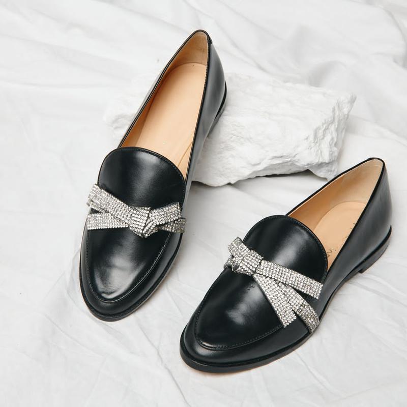 Comfortable Dazzle Bow Loafers