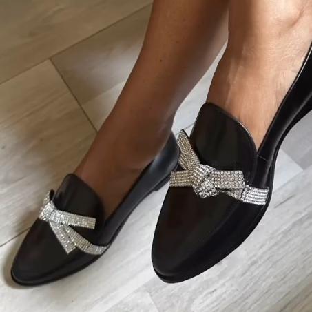 Comfortable Dazzle Bow Loafers