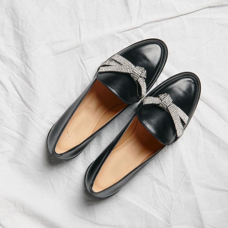 Comfortable Dazzle Bow Loafers