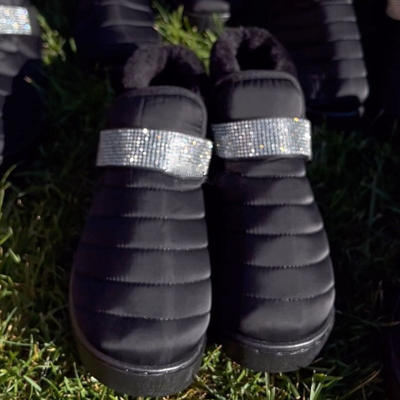 Rhinestone Decorative Velcro Warm Shoes