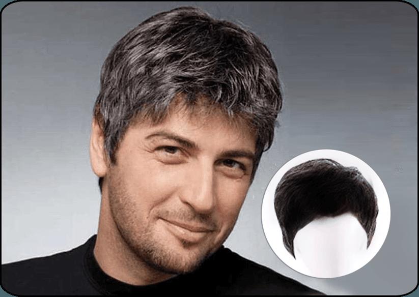 Business Natural And Realistic Full Wig For Medium-elderly Men