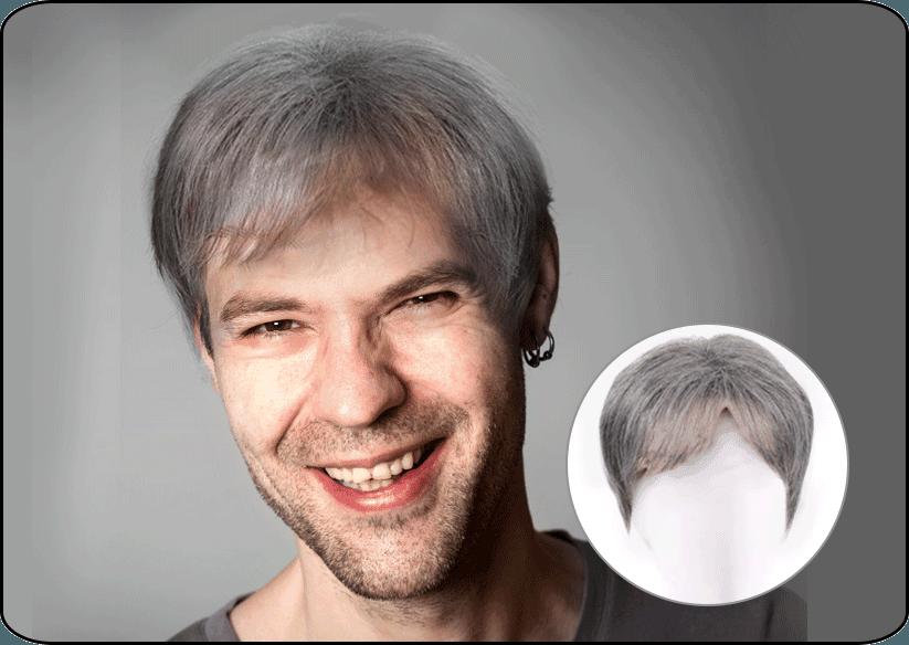 Business Natural And Realistic Full Wig For Medium-elderly Men