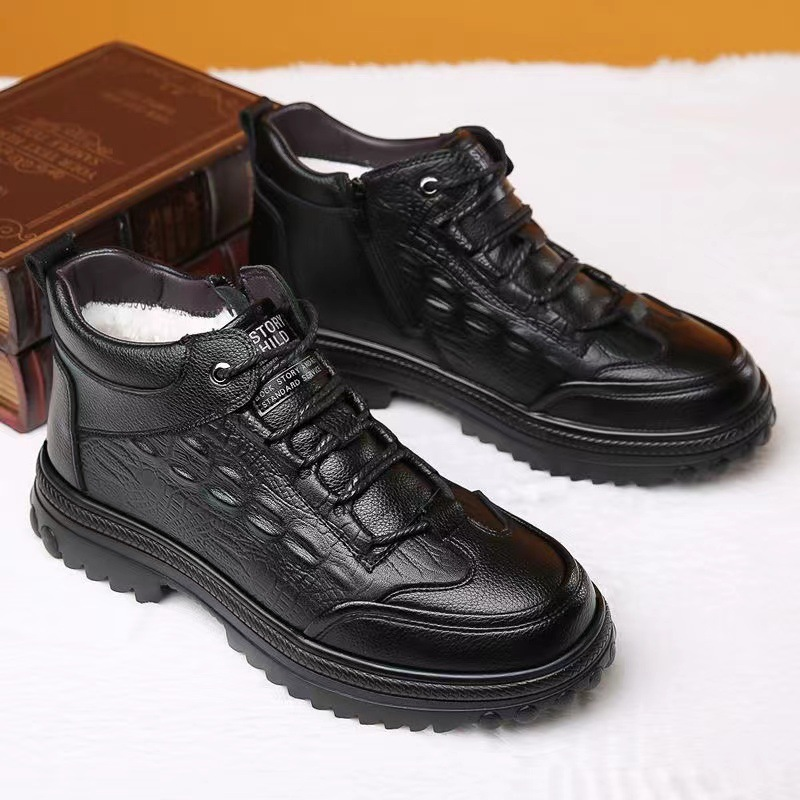 Leather Velvet Corrective Shoes