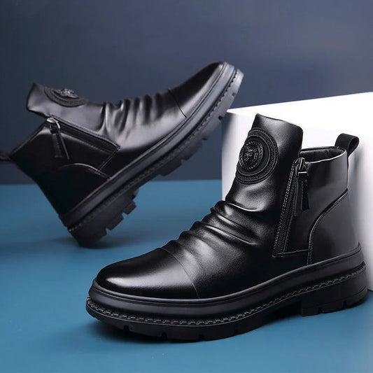 Italian hand-embossed all-match Martin boots