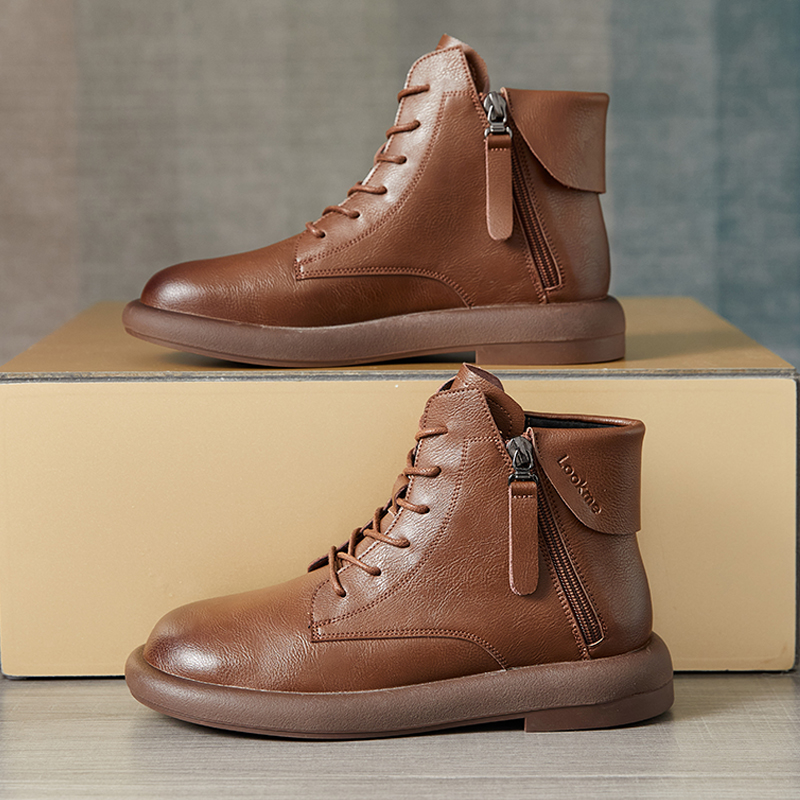 Comfort Leather Soft Sole Zipper Boots