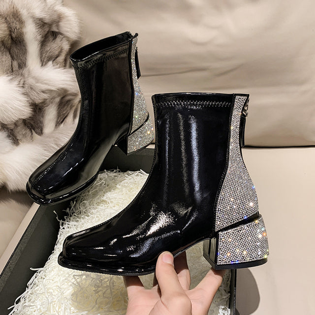 Shiny Leather Goddess Boots