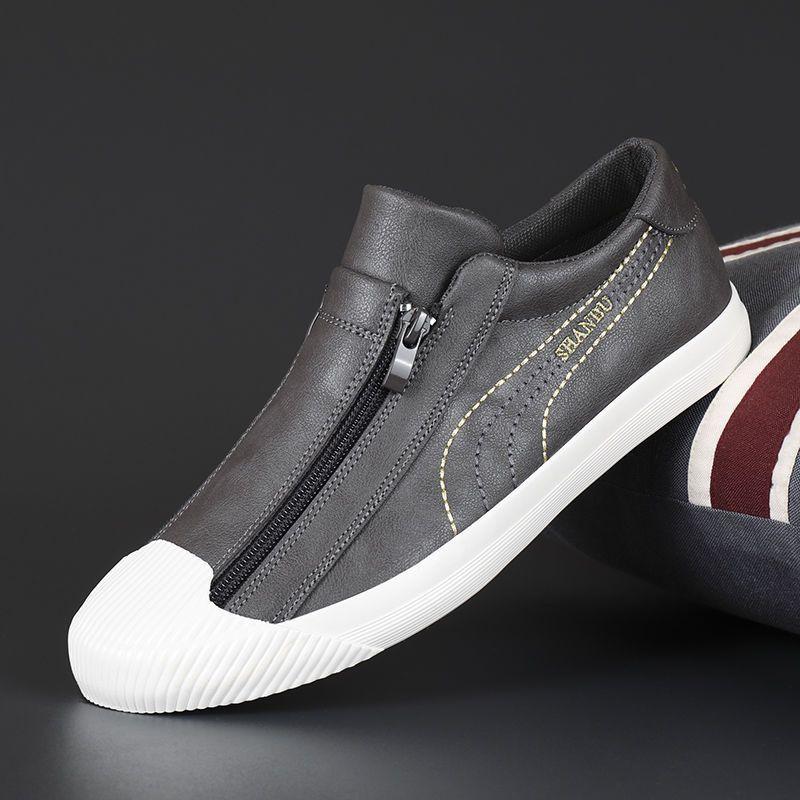 New men's low top casual leather shoes