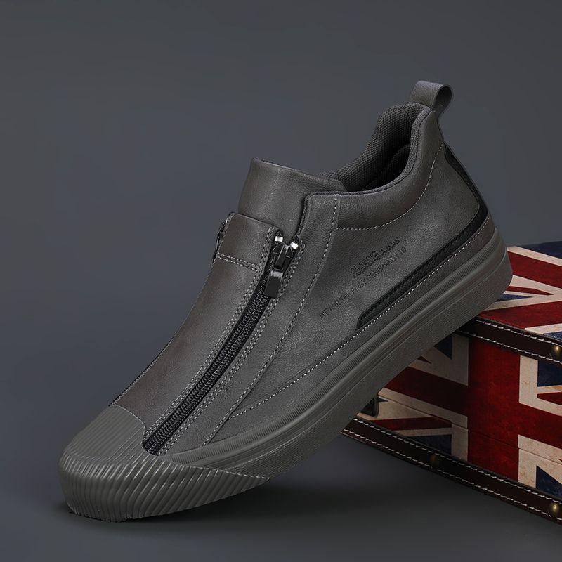 Fashion new zipper leather men's shoes