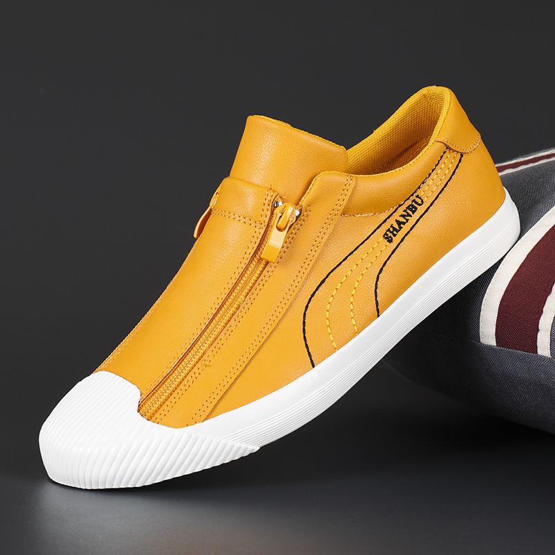 New men's low top casual leather shoes