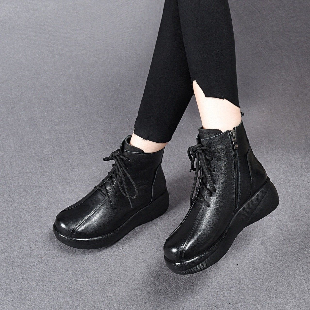 Waterproof and Durable Handmade Leather Ankle Boots