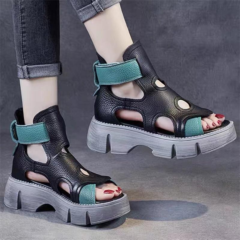 Soft Sole Vintage Platform Velcro Sandals
