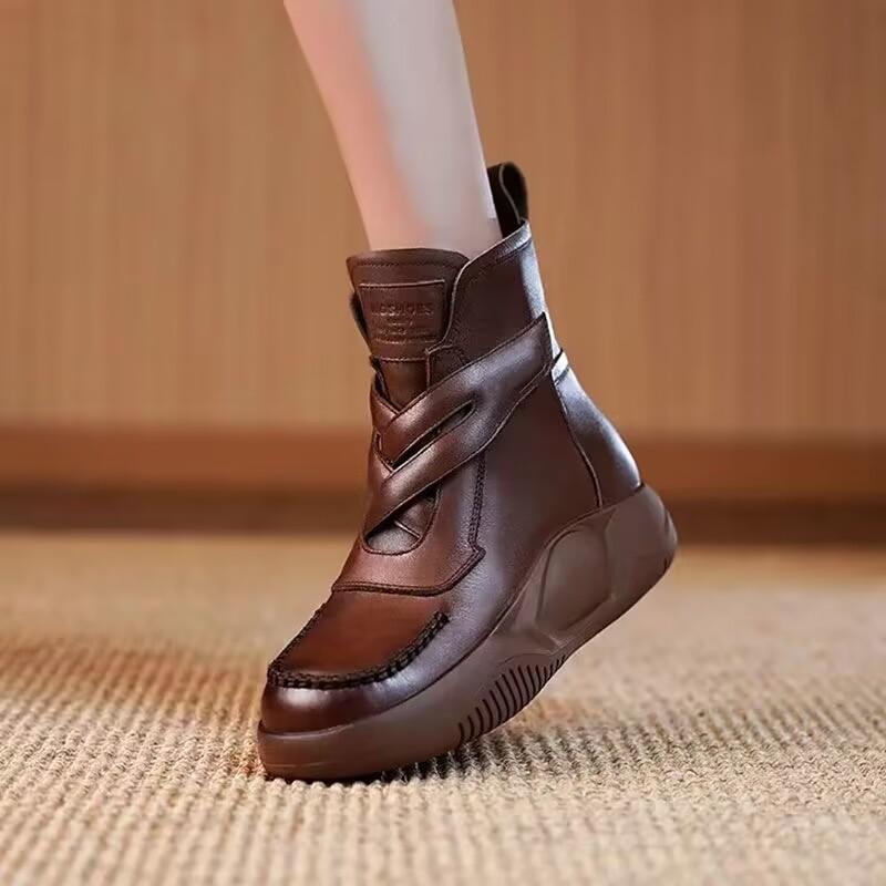 (🎄Christmas Big Sale)Leather Thermal Velcro Corrective Boots