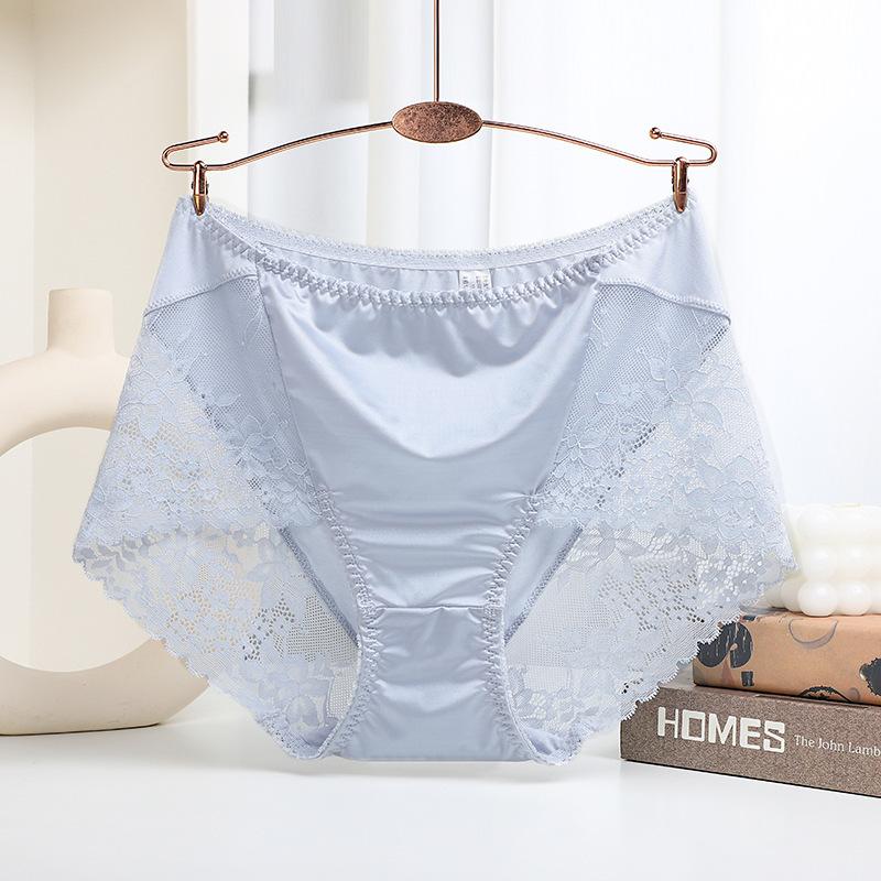 Silk Antibacterial Nude Lace Edge Gynecological Panties