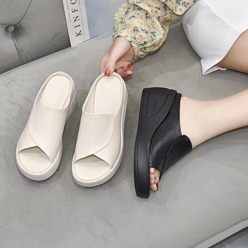 All-match casual leather slippers