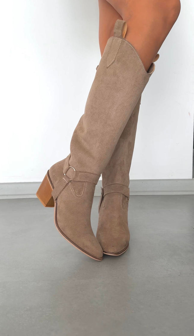 Low-heeled removable suede casual boots