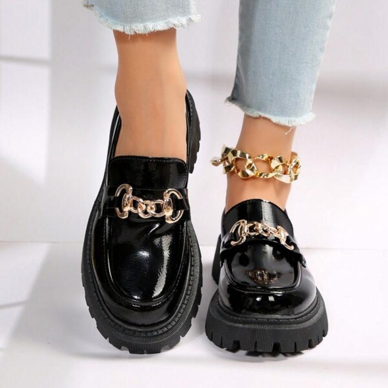 Thick-soled Loafers Chunky Heel Shoes